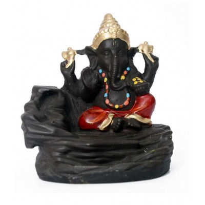 SHRINO Multicolour Resin Lord Ganesha Smoke Backflow/Home Decoration Item- Pack of 1