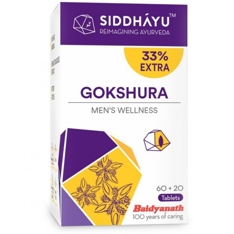 SIDDHAYU Gokshura Tablet 80 no.s Pack Of 1 SIDDHAYU Gokshura Tablet 80 no.s Pack Of 1