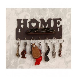 SKARLEY Brown Wood Key Holder - Pack of 1