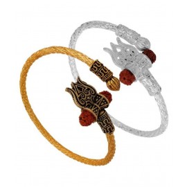 SKE Golden and Silver om Lining Kada for men and boys