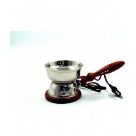 SKy Line Electric Heavy Quality Steel Large Kapoordani/Aroma Oil Burner/Commercial Incense Burner/Champion Metal Bakhoor Burner with Sturdy Wooden Handle, Durable Cable and Plug