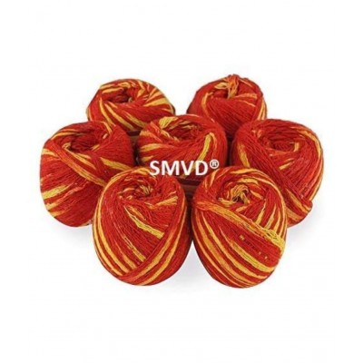 SMVD® Moli Kalawa for Puja,100% Cotton, Red and Yellow, Set of 3 Rolls (30gm Each).