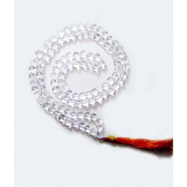 S.S Creation Natural Rock Crystal Quartz Sphatik Rosary Mala
