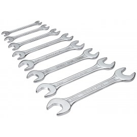 STANLEY 70-379E Matte Finish Double Open End Spanner Set 8-Piece Set Chrome