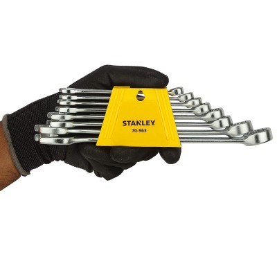 STANLEY-70-963E Chrome Vanadium Steel Combination Spanner Set with Maxi-Drive system (8-Pieces)  (8mm, 9mm, 10mm, 11mm, 13mm, 14mm, 17mm and 19mm)