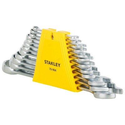STANLEY 70-964E Chrome Vanadium Steel Combination Spanner Set of12-Piece Combination Spanner Set (6mm, 7mm, 8mm, 9mm, 10mm, 11mm, 12mm, 13mm, 14mm, 17mm, 19mm, 22mm)