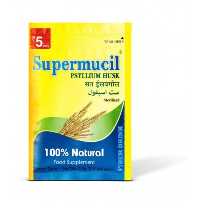 SUPERMUCIL Monthly Pack 31 Sachets of Psyllium Husk Raw Herbs 102 gm Pack Of 2