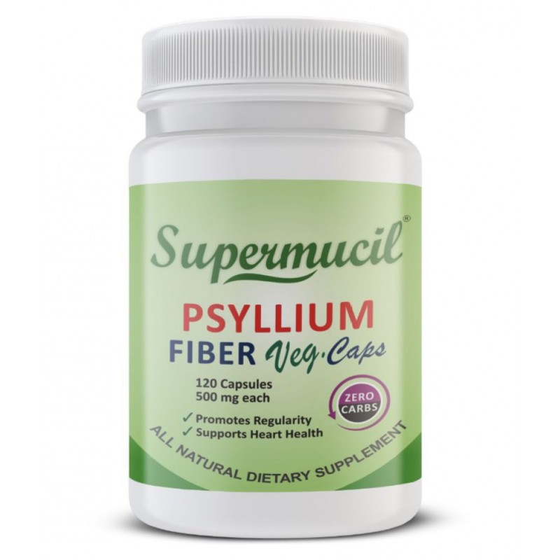 SUPERMUCIL Psyllium Fiber Veg. Capsule 120 no.s Pack Of 1