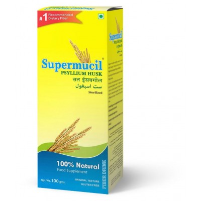 SUPERMUCIL Psyllium Husk (Sat Isabgol) Raw Herbs 100 gm Pack Of 2