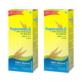 SUPERMUCIL Psyllium Husk (Sat Isabgol) Raw Herbs 100 gm Pack Of 2