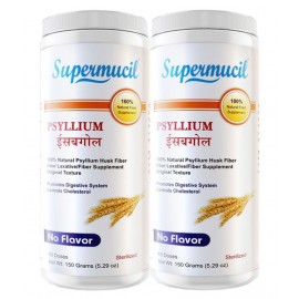SUPERMUCIL Psyllium Husk (Sat Isabgol) Raw Herbs 150 gm Pack Of 2