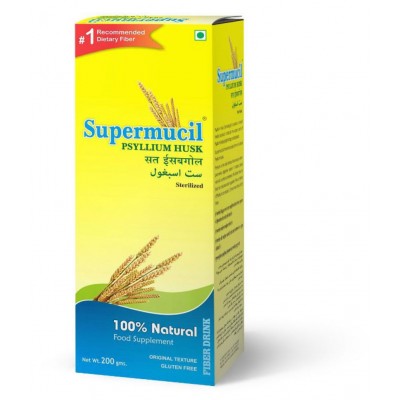 SUPERMUCIL Psyllium Husk (Sat Isabgol) Raw Herbs 200 gm Pack Of 2