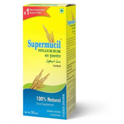 SUPERMUCIL Psyllium Husk (Sat Isabgol) Raw Herbs 50 gm Pack of 3