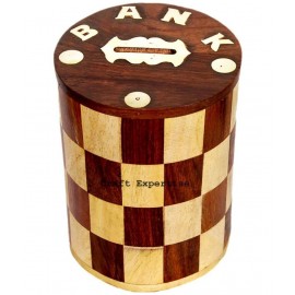 SWH Brown Wood Piggy Bank - Pack of 1