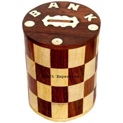 SWH Brown Wood Piggy Bank - Pack of 1