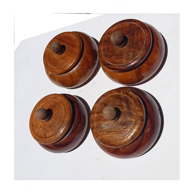 SWH Brown Wood Sindoor Box - Pack of 4