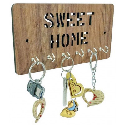 SYON Brown Wood Key Holder - Pack of 1