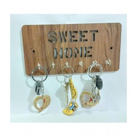 SYON Brown Wood Key Holder - Pack of 1