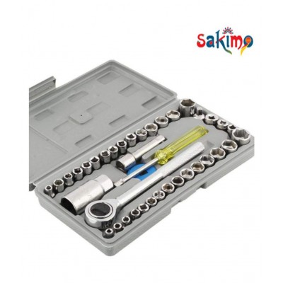 Sakimo-Aiwa 40 Pcs (Including Box) Combination Socket Wrench Tool Set 40 Pcs Screwdriver Set