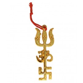 Sethi Traders Brass Trishakti Swastik Trishul Yantra
