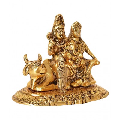 Sheela Handicraft metal shiv parivar | shiva faimly with kartik ganesh home and office decor idol