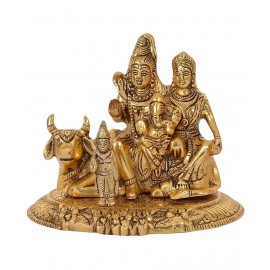 Sheela Handicraft metal shiv parivar | shiva faimly with kartik ganesh home and office decor idol