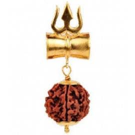 Shiv Shakti Kavach - Rudraksha Damru Locket / Pendant