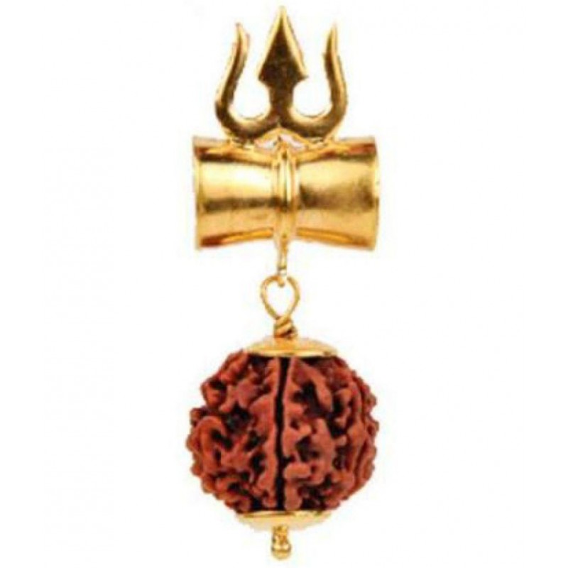Shiv Shakti Kavach - Rudraksha Damru Locket / Pendant