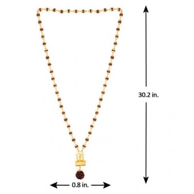 Shiv Shakti Kavach 5 Mala With Shiv Trishul & Damru Wood Shiv Shakti Kavach Mukhi Rudraksha Wood Locket For Men & Women