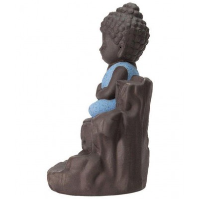 Shiva Arts Multicolour Polyresin Monk Buddha Smoke Backflow - Pack of 1