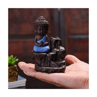 Shiva Arts Multicolour Polyresin Monk Buddha Smoke Backflow - Pack of 1