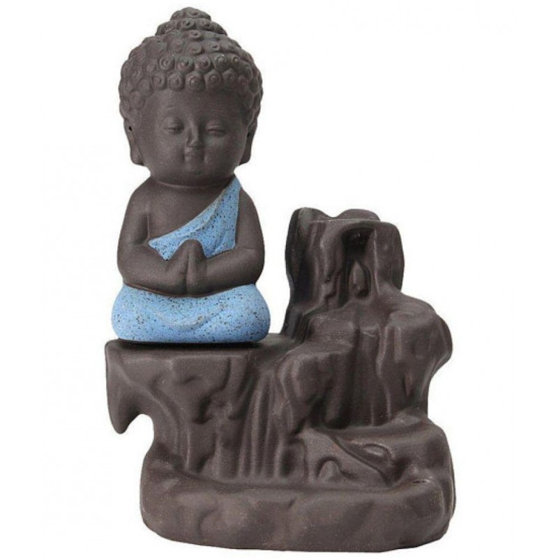 Shiva Arts Multicolour Polyresin Monk Buddha Smoke Backflow - Pack of 1