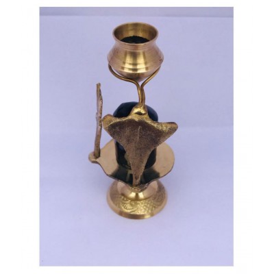 Shivshop  Brass Shivling with Sheshnag and Black Stone Ling Shivling Statue for Hindu Puja Shiva Ling/Shivling Decorative Sheshnaag Showpiece