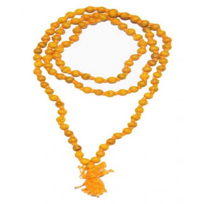 Shri Astha Vinayak 100% Pure & Natural Turmeric (Haldi) Mala Wood Chain {Protect From evils & Buri Nazar}{To get good amount of spiritual power}
