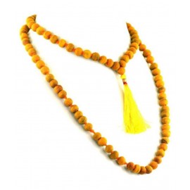 Shri Astha Vinayak 100% Pure & Natural Turmeric (Haldi) Mala Wood Chain {Protect From evils & Buri Nazar}{To get good amount of spiritual power}