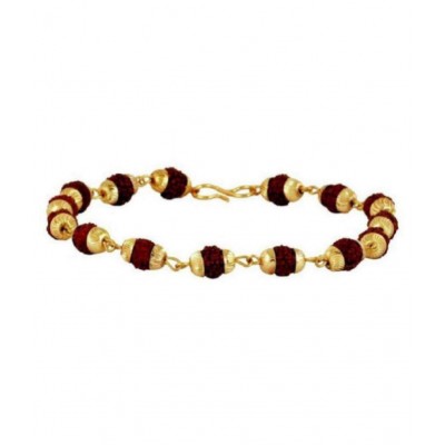 Shri Astha Vinayak Gold Plated Rudraksha Bracelet