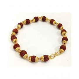 Shri Astha Vinayak Gold Plated Rudraksha Bracelet