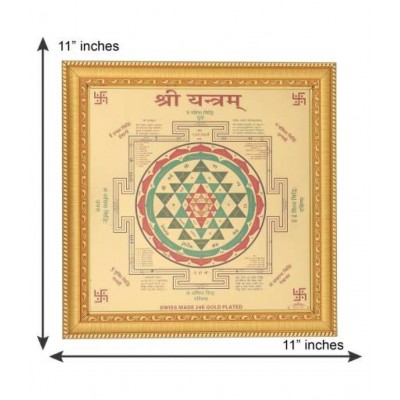 Shri Astha Vinayak JaipurCrafts Shree yantram for Money, Success and Achievement Wooden Yantra