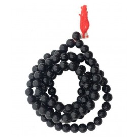 Shri Astha Vinayak Kali Hakik Mala / Black Agate (108+1) Beads Rosary For Chanting & Wearing