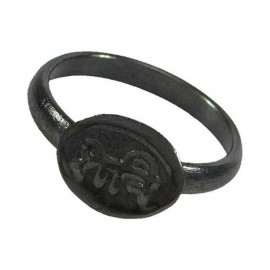 Shri Astha Vinayak Menjewell Shani Dosha Niwaran Black Horse Shoe Iron Ring, Shani Chhalla Stainless Steel Ring