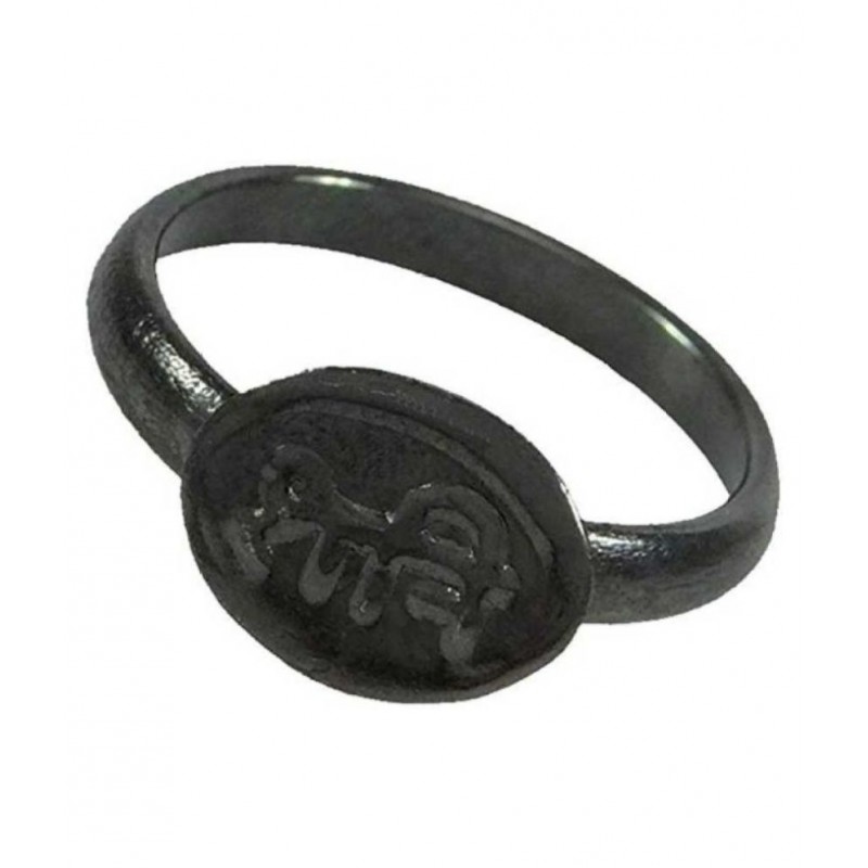 Shri Astha Vinayak Menjewell Shani Dosha Niwaran Black Horse Shoe Iron Ring, Shani Chhalla Stainless Steel Ring