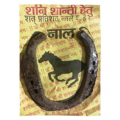 Shri Astha Vinayak Orginal Black Horse to Protect from Bad Eyes & vastu dosh, Original Kale Ghode Ki Naal, Made in India Best For Gifting (Black)