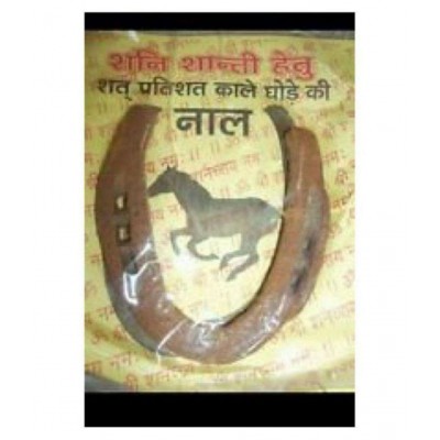 Shri Astha Vinayak Original Kale Ghod Ki Naal/ Black Horse Shoe for Good Luck And Restrict Bad/Evil Energy(SET OF 1)