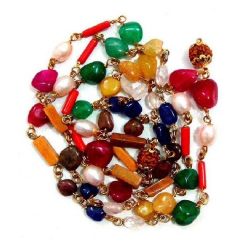 Shri Astha Vinayak Original Navgrah / Navratan / Navratna Mala Stone Necklace