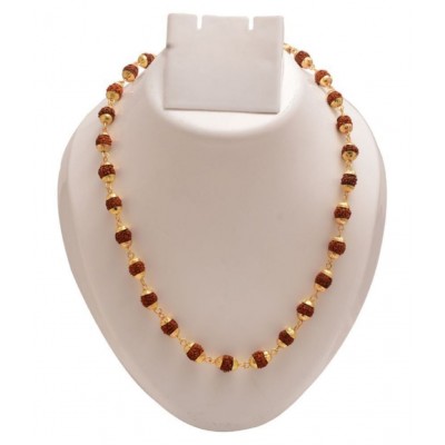 Shri Astha Vinayak Rudraksha Mala With Gold Plated For Men
