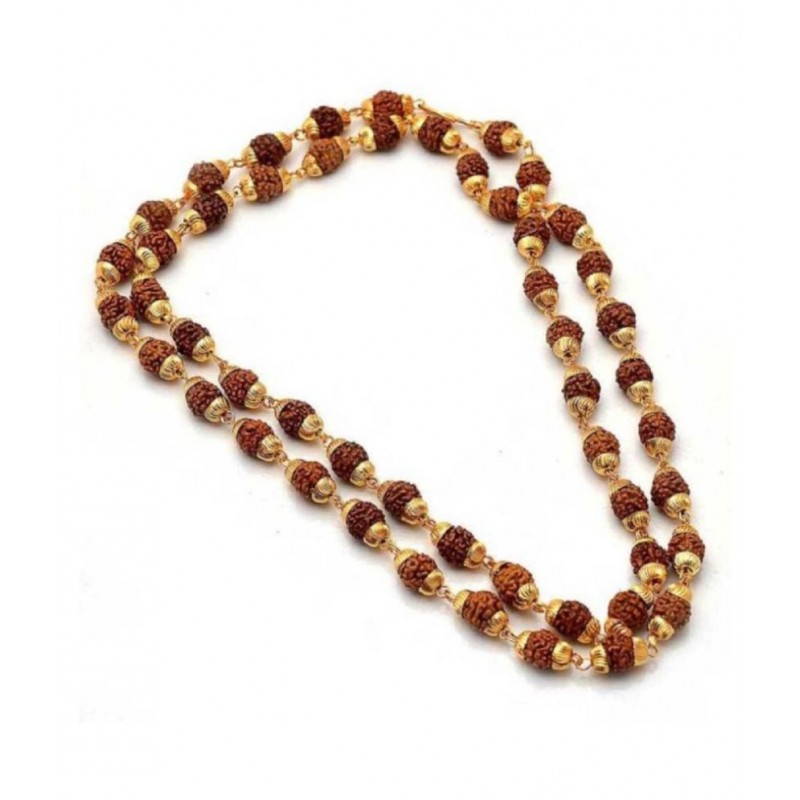 Shri Astha Vinayak Rudraksha Mala With Gold Plated For Men