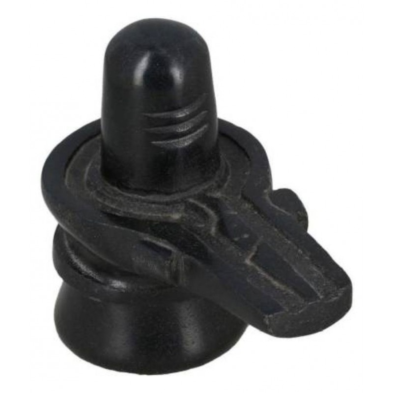 Shri Astha Vinayak sawan shopping mart Black Marble Stone Shivling for Pooja, Shiva, shivalingam Home, Shiva Linga, Black shivlinga Office and Gift for Others Showpiece Decorative Showpiece - 9 cm