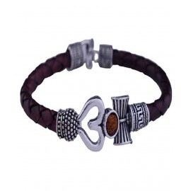 Silver Om damru kada bracelet for men and boys