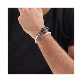 Silver Om damru kada bracelet for men and boys