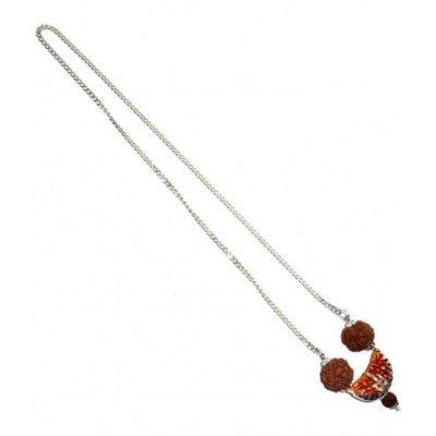 Silver One mukhi mala with 5 mukhi rudraksha